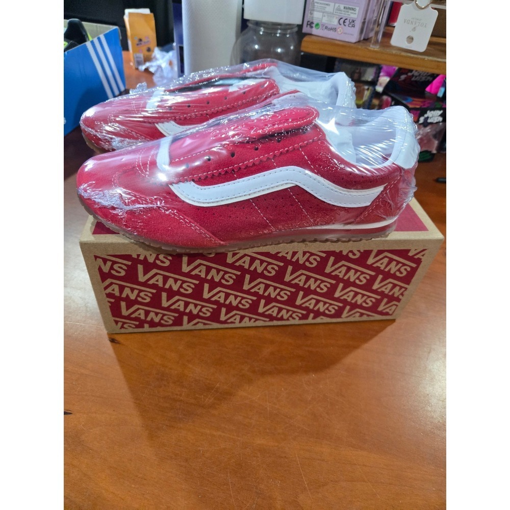 Vans Super Lowpro Racing Red Suede Sneakers VN000D83IZQ Mens 4.5 Womens 6